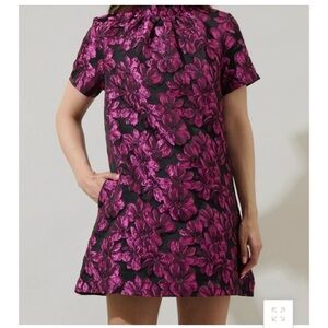 Sugarlips Pink and Black Floral Mini Dress Size L